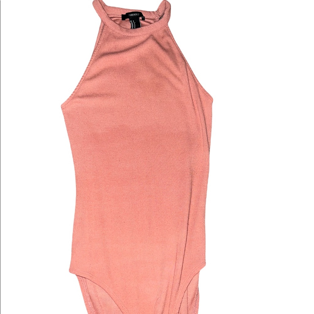 rose pink sleeveless bodysuit, size S
